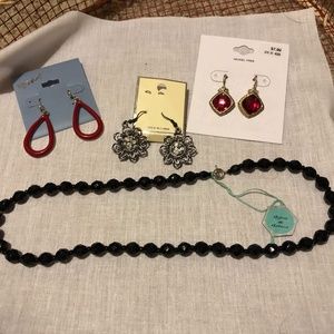 JEWELRY BUNDLE 3 pairs of earrings & 1 Necklace